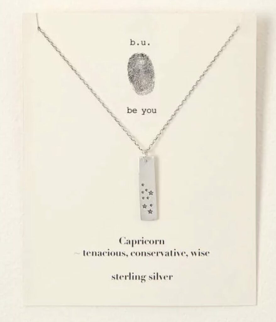 Capricorn sign of the zodiac necklace
